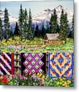 Log Cabin Quilts Metal Print