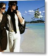 Lois Chiles And Sam Waterston In The Dominican Republic Metal Print