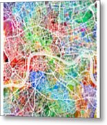London England Street Map #44 Metal Print