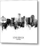 Long Beach California Skyline Metal Print