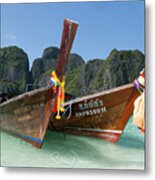 Long-tail Boats, Thailande Metal Print