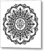 Lotus In Center Mandala Metal Print