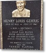 Lou Gehrig Metal Print