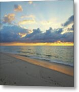 Low Clouds At Sunrise On The Jersey Shore Metal Print