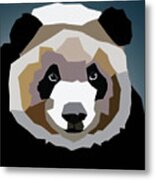 Low Poly Panda Art Metal Print