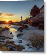 Low Tide At Annisquam Lighthouse Metal Print