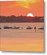 Loxahatchee River Sunset At Sandbar Jupiter Florida Metal Print