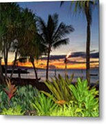 Luau Sunset Maui Metal Print