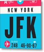 Luggage Tag A - Jfk New York Usa Metal Print