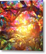 Magical Forest Light Painting Metal Print