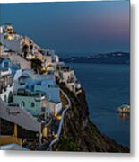 Magical Hour Sunset Santorini. Metal Print