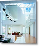Magnificent White Beach House In Southern California Metal Print