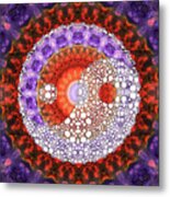 Majestic Yin And Yang Symbol - Red And Purple Art - Sharon Cummings Metal Print