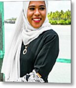Shades Of Islam - Malaysian Local Woman, Sabah, Borneo Metal Print
