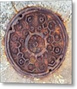 Manhole Cover Fort Baker Metal Print