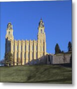 Manti Temple At Sunrise Metal Print