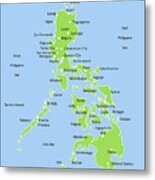 Map Of The Philippines Metal Print