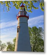 Marblehead Lighthouse Spring Leaves Metal Print