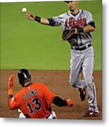 Marcell Ozuna And Jace Peterson Metal Print