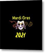 Mardi Gras 2021 With Yellow Lettering Metal Print