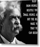 Mark Twain Quote Ambition Metal Print