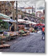 Market Day In Catania Metal Print