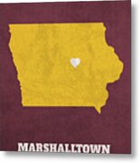Marshalltown Iowa City Map Founded 1853 Iowa State University Color Palette Canvas Print Metal Print