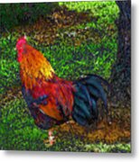 Mascot Rooster Azores Metal Print