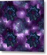 Matava - Purple Watercolor Mandala Galaxy Dharma Pattern Metal Print