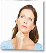 Mature Woman, Deep In Thought Metal Print