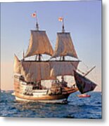 Mayflower Ii On Her 50th Anniversary Sail Metal Print