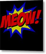 Meow Comic Book Cat Metal Print