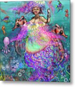 Mermaid Jellyfish Dress Metal Print