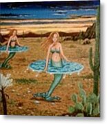 Mermaids Traveling Metal Print