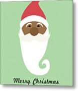 Merry Christmas Black Santa- Art By Linda Woods Metal Print