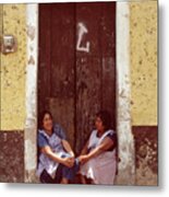 Mexican Photography - Women Chatting Metal Print