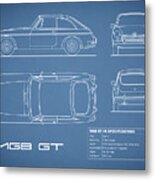 Mgb Gt V8 Blueprint Metal Print