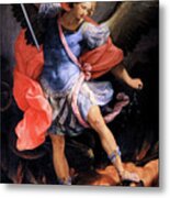 Michael Defeats Satan Metal Print