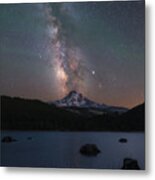Milky Way Over Mount Hood Metal Print