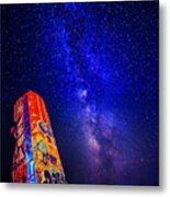 Milky Way Over The Car Forest 2 Metal Print