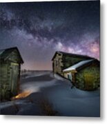 Milky Way Rising Over Ghost Town Metal Print