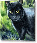 Milly Black Cat Painting Metal Print