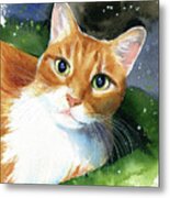 Milo Ginger Cat Painting Metal Print