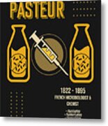 Minimal Science Posters - Louis Pasteur 01 - Biologist, Microbiologist, Chemist Metal Print