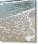 Clear Sea Water Meets Fine Sand. Minimalist Beach Scene Metal Print