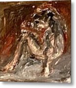 Model Sitting On The Floor Ii Metal Print