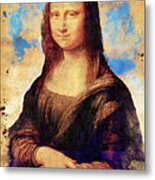 Mona Lisa Digital Recreation With A Vintage Painting Effect Metal Print