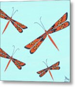 Monarch Dragonflies Metal Print