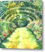 Monet's Garden Walkway Metal Print