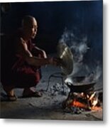 Monk In The Kitchen Metal Print